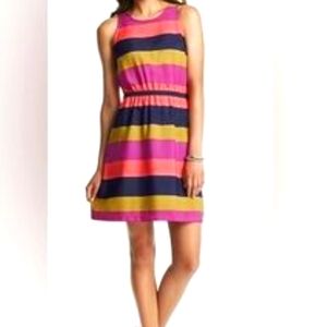 LOFT Multi Colored Sleeveless Sundress With A Tie Back